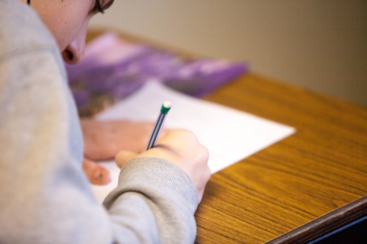 Student taking a standardized test